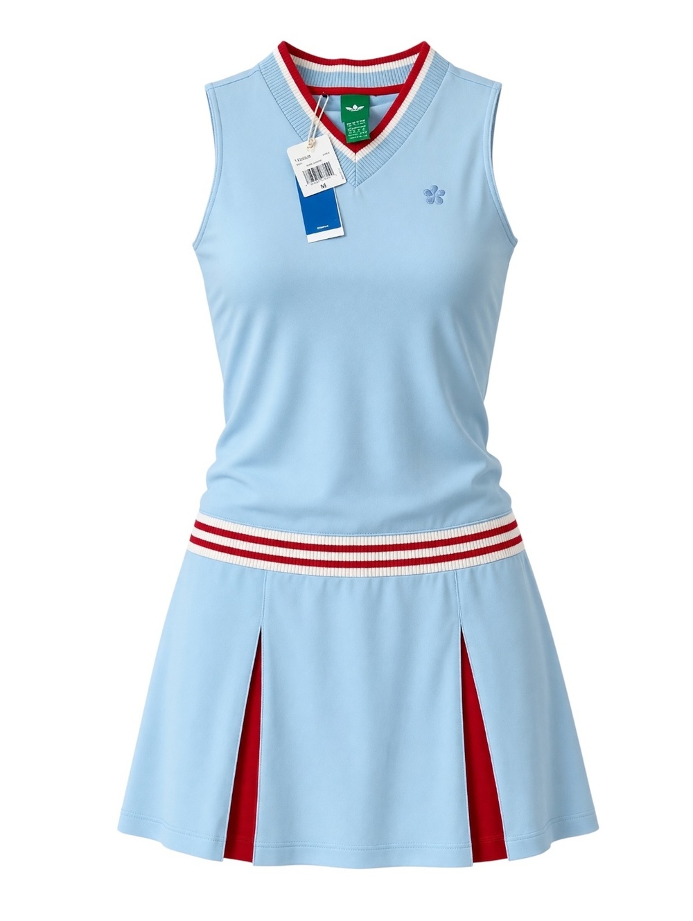 NWT adidas Twistknit Sleeveless Golf Tennis Dress Retro Pleated Blue Red M